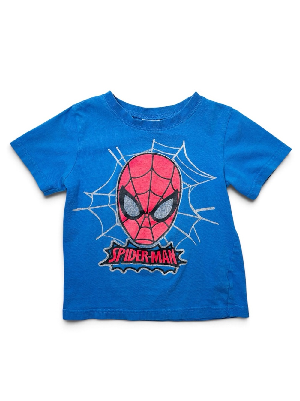 Official Marvel Ultimate Spider-Man Metallic Shimmer Royal Blue Graphic Tee 4Y